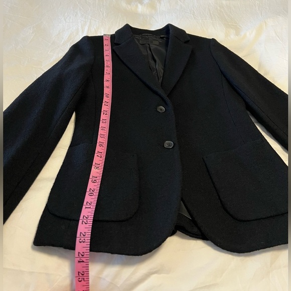 Uniqlo | Women’s SZ 2 | Black Contemporary Tailored Wool Blazer | Double Button - Picture 4 of 13